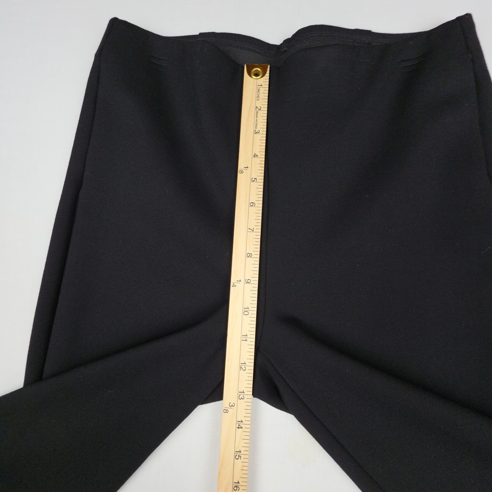 Chico's Black Feather Trim Ankle Pants Women Size 1R 8R Stretch Rayon Nylon - Picture 6 of 8